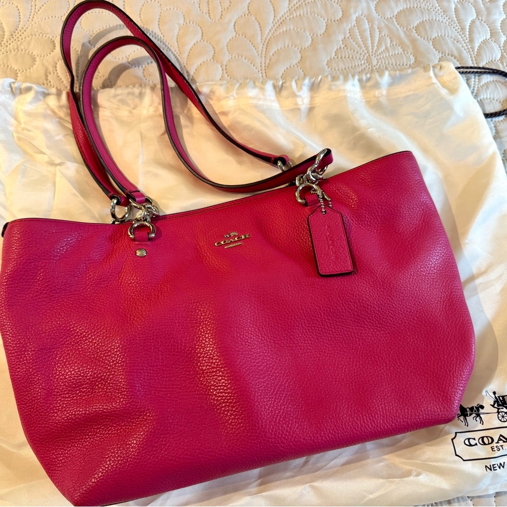 Coach Fuchsia Leather Tote